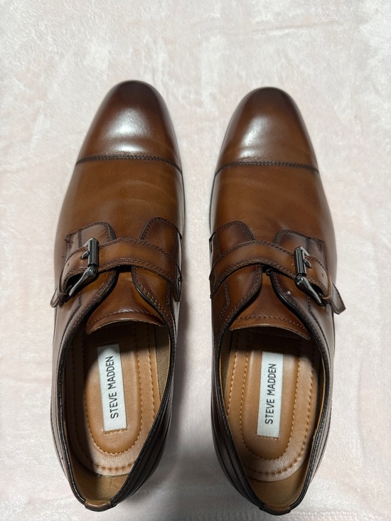 Steve Madden Other - Steve Madden Men's Cognac Brown Leather Double Monk Strap Oxfords